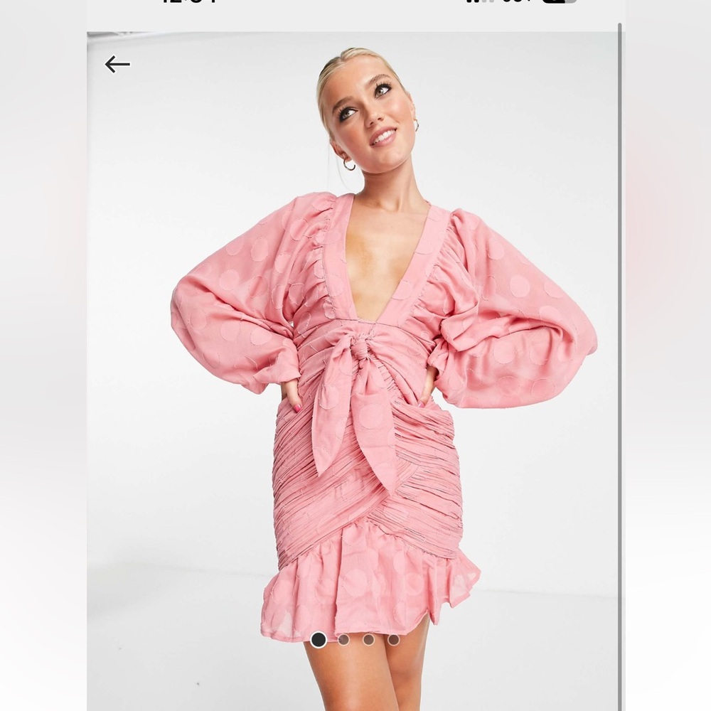 ASOS Pink Ruched Mini Dress